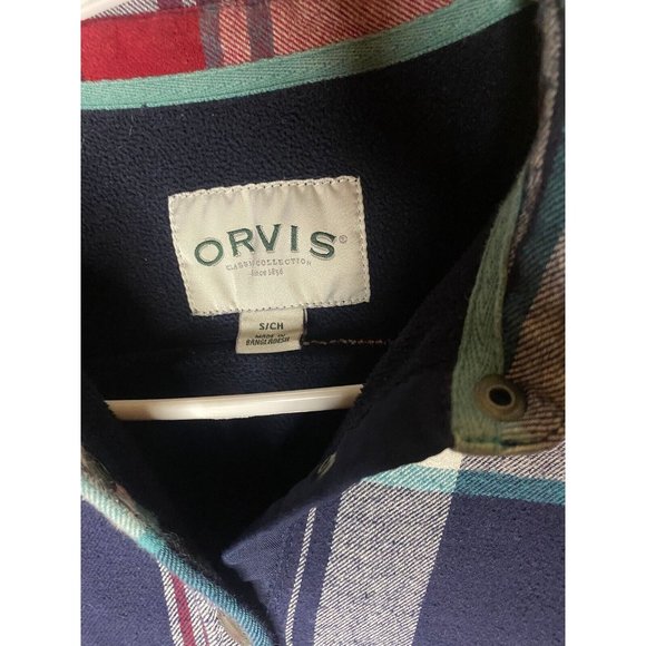 Orvis Womens S Plaid Flannel Lined Tartan Plaid Shirt Jacket Snap Western - Picture 2 of 8
